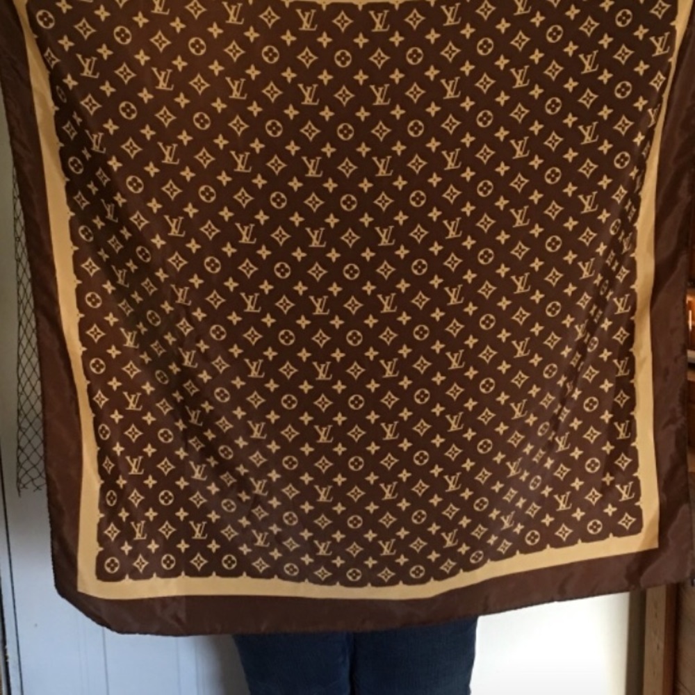 Louis Vuitton silk shawl.
